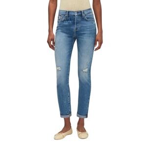 7 For All Mankind Gwenevere‎ Skinny Jeans Blue Distressed Size 31